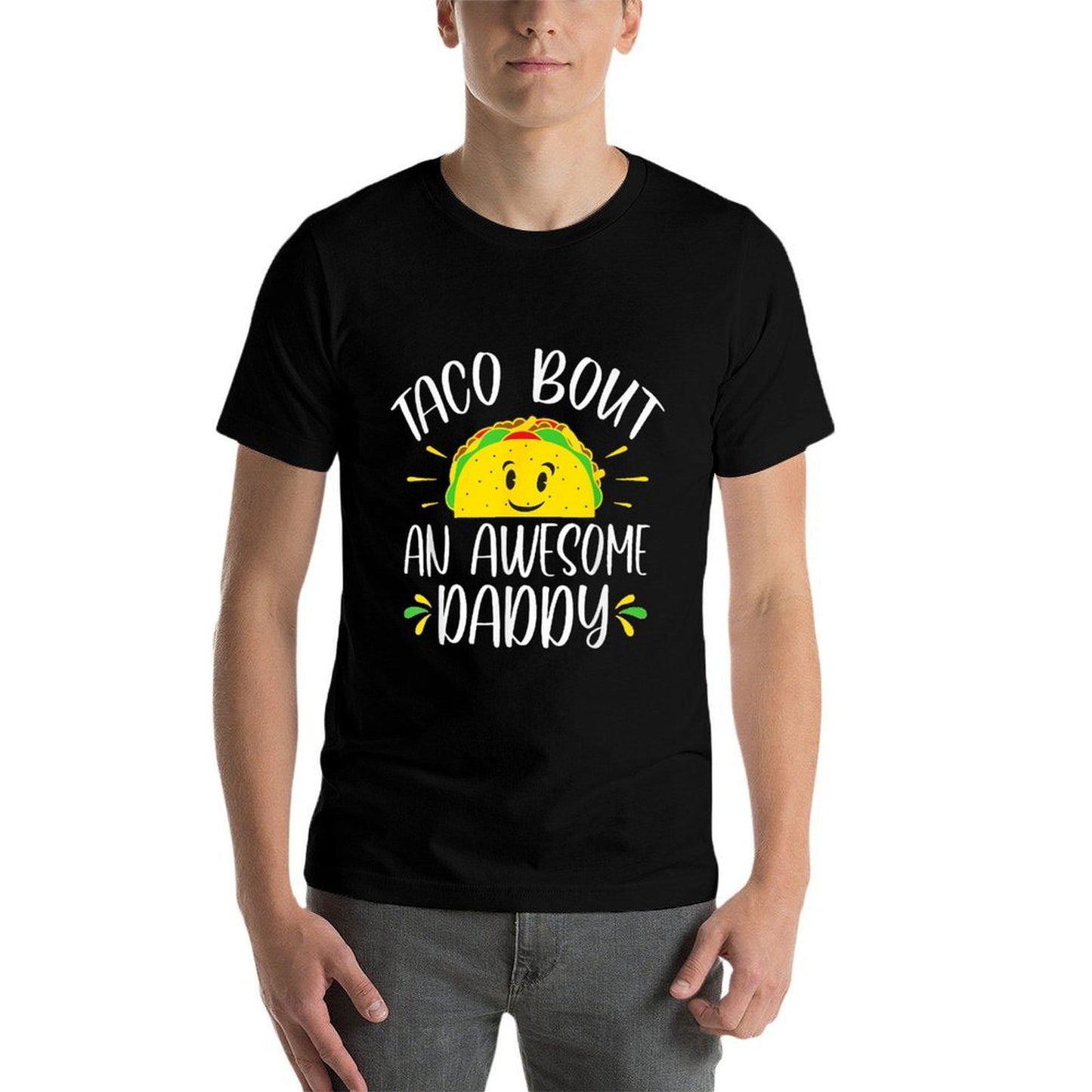 Taco Bout An Awesome Daddy Fathers Day Funny Taco Summer-ready Fabric T-Shirt
