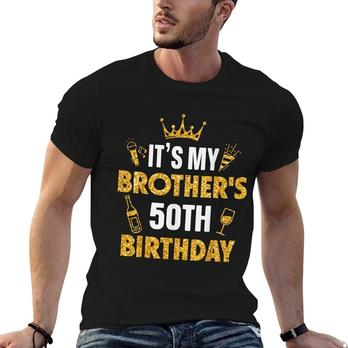 Brother It's My Brother's 50th Birthday 1975 50 Years Old Wrinkle-resistant T-Shirt