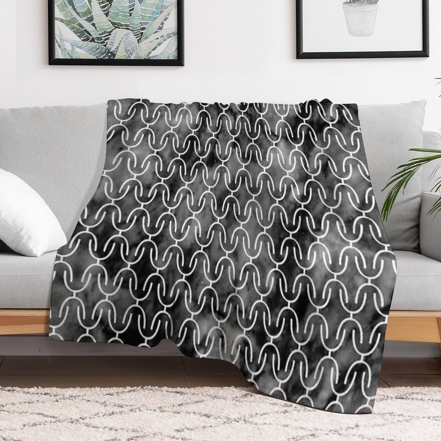 Link - Grey Marble Gift-ready Throw Blanket