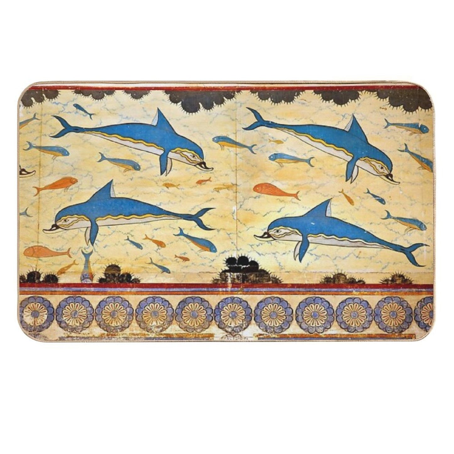 The Minoan Dolphins Repositionable Bath Mat