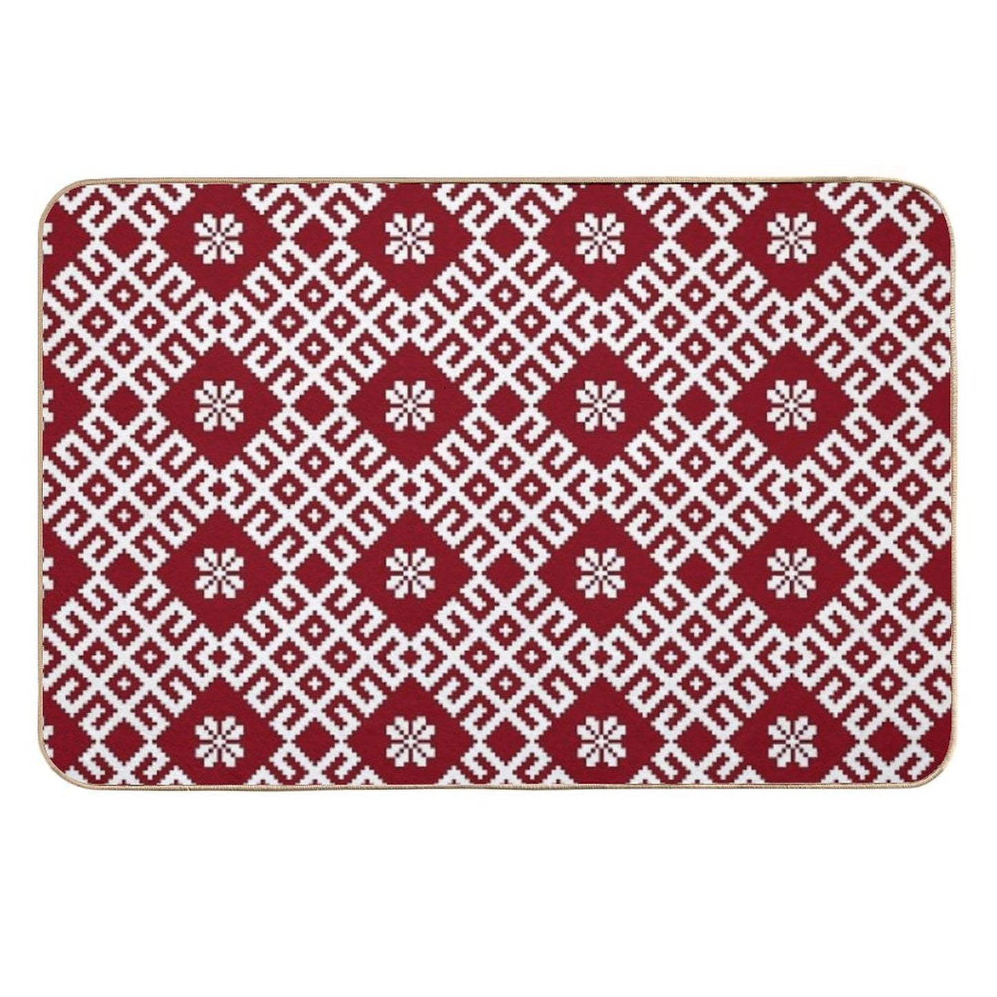 Latvian Traditional Pattern Toxin-Free Bath Mat