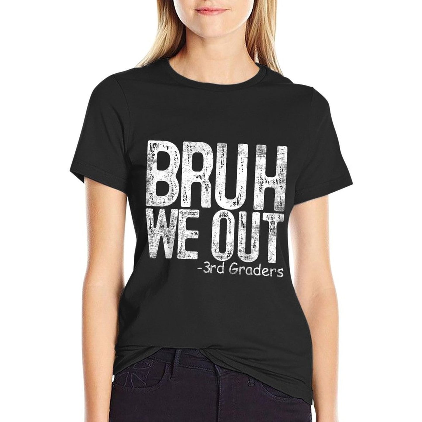 Bruh We Out 3rd Graders Third Grade Graduation Class Of 2024 Polyester Blend T-Shirt