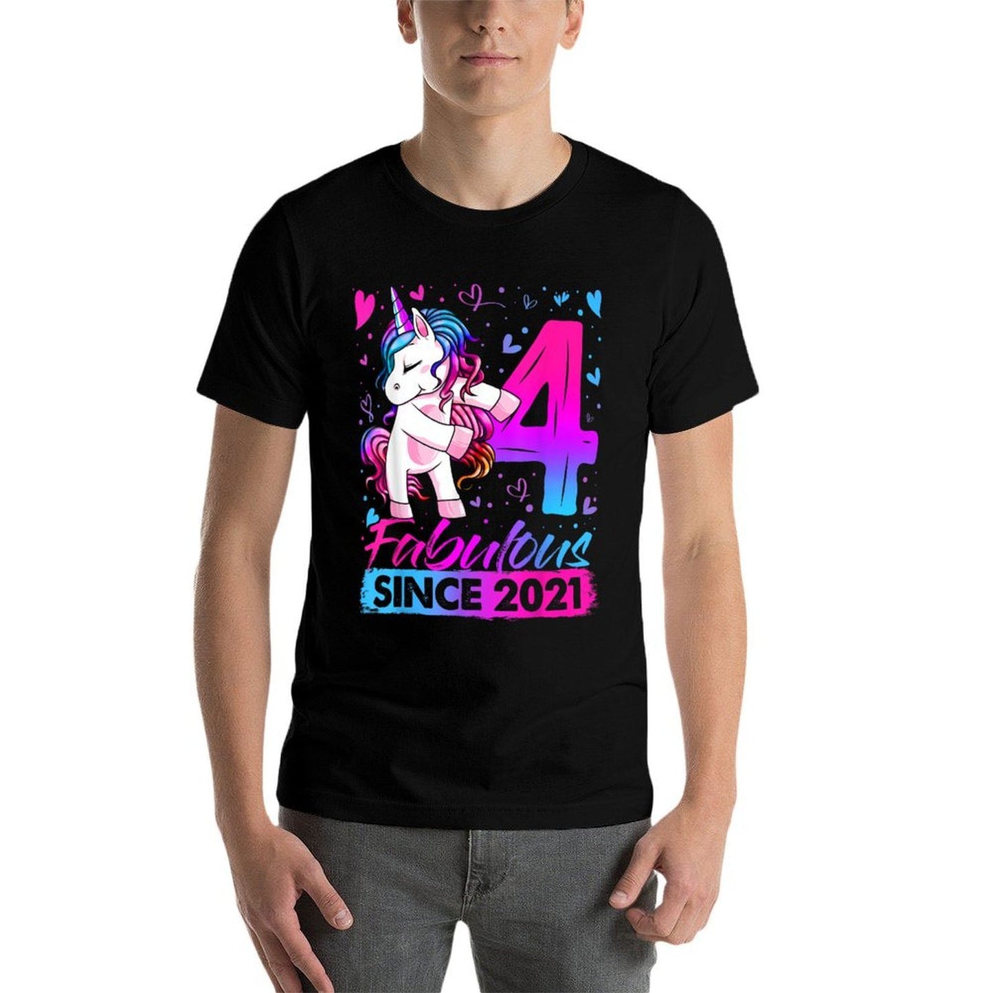 4 Year Old Unicorn Gifts For Girls 4th Birthday Girl Party Wrinkle-resistant T-Shirt
