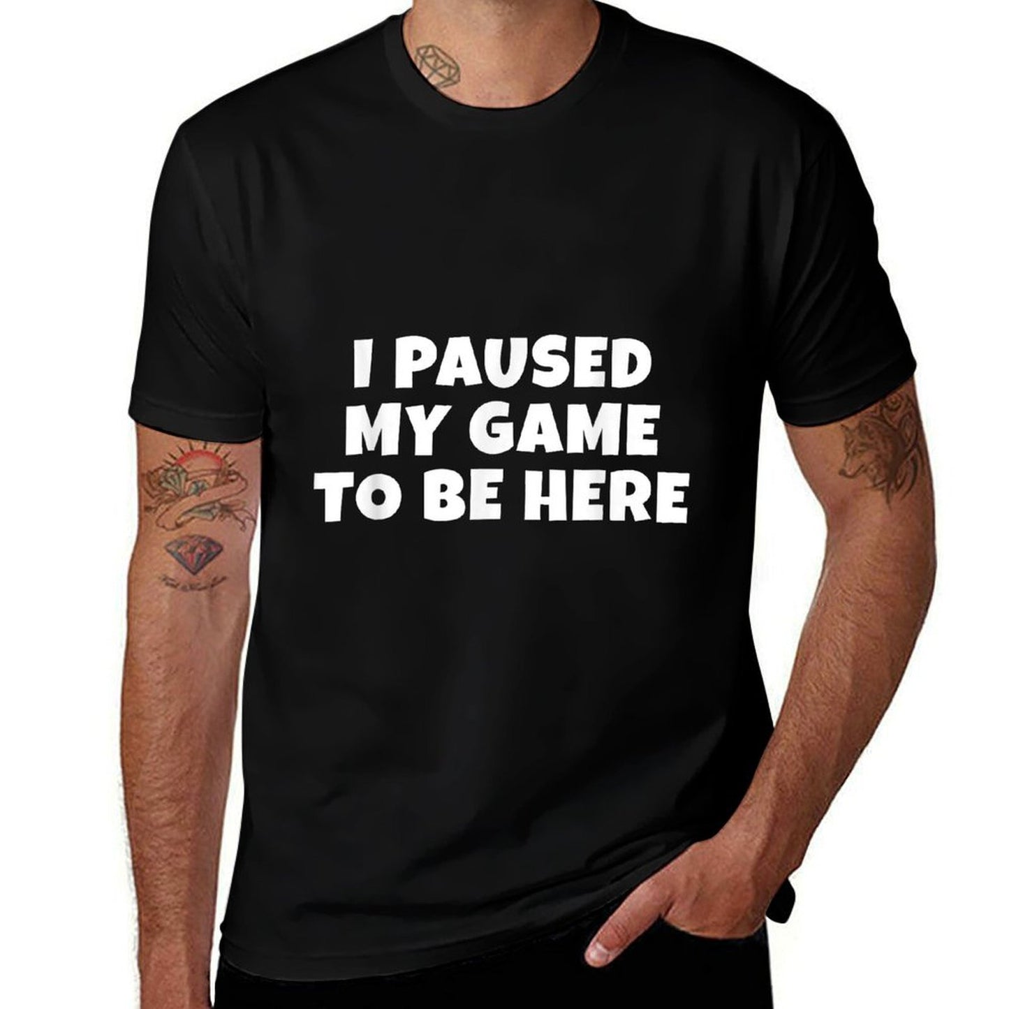 I Paused My Game To Be Here Gift For Gamers Boys Mens Lightweight T-Shirt