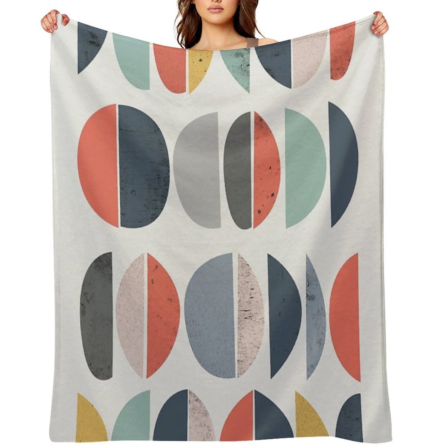 Mid Century Retro Shrink-resistant Throw Blanket