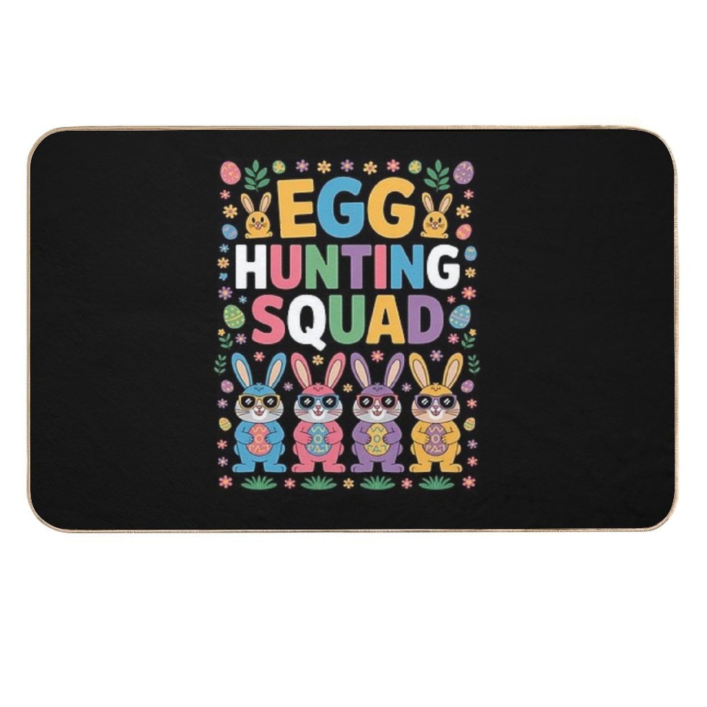 Happy Easter Bunny Egg Hunting Squad Crew Family Rapid-Drying Bath Mat