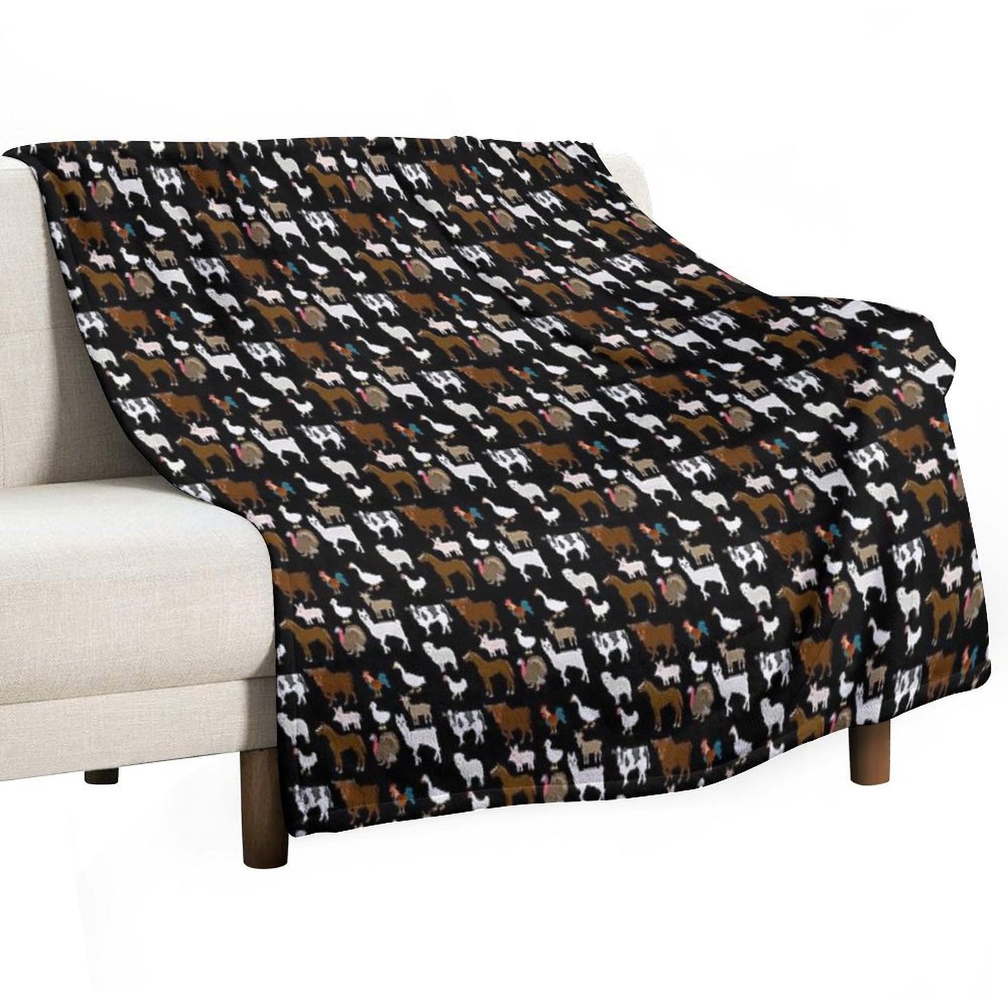 Farm Animals - The Kids' Picture Show Wrinkle-free Throw Blanket