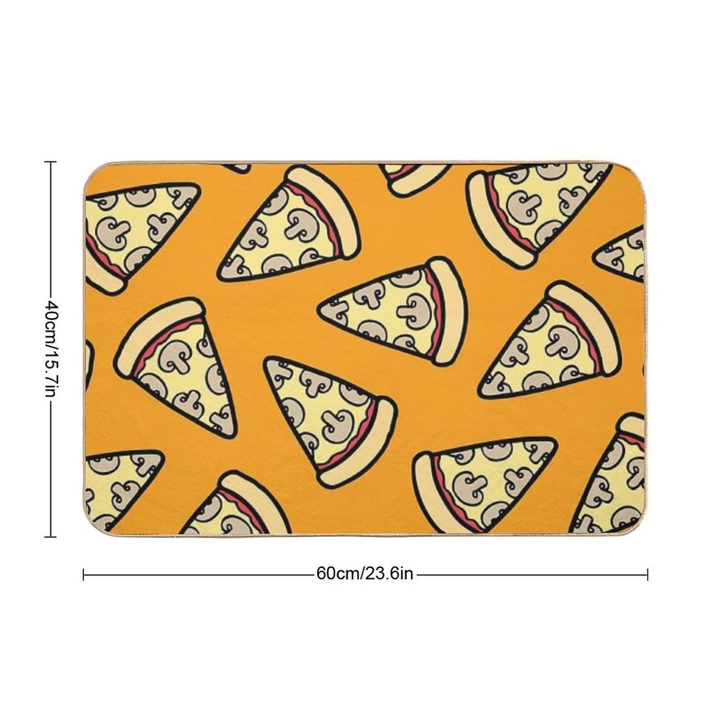 Mushroom Pizza Pattern Dirt-Trapping Bath Mat