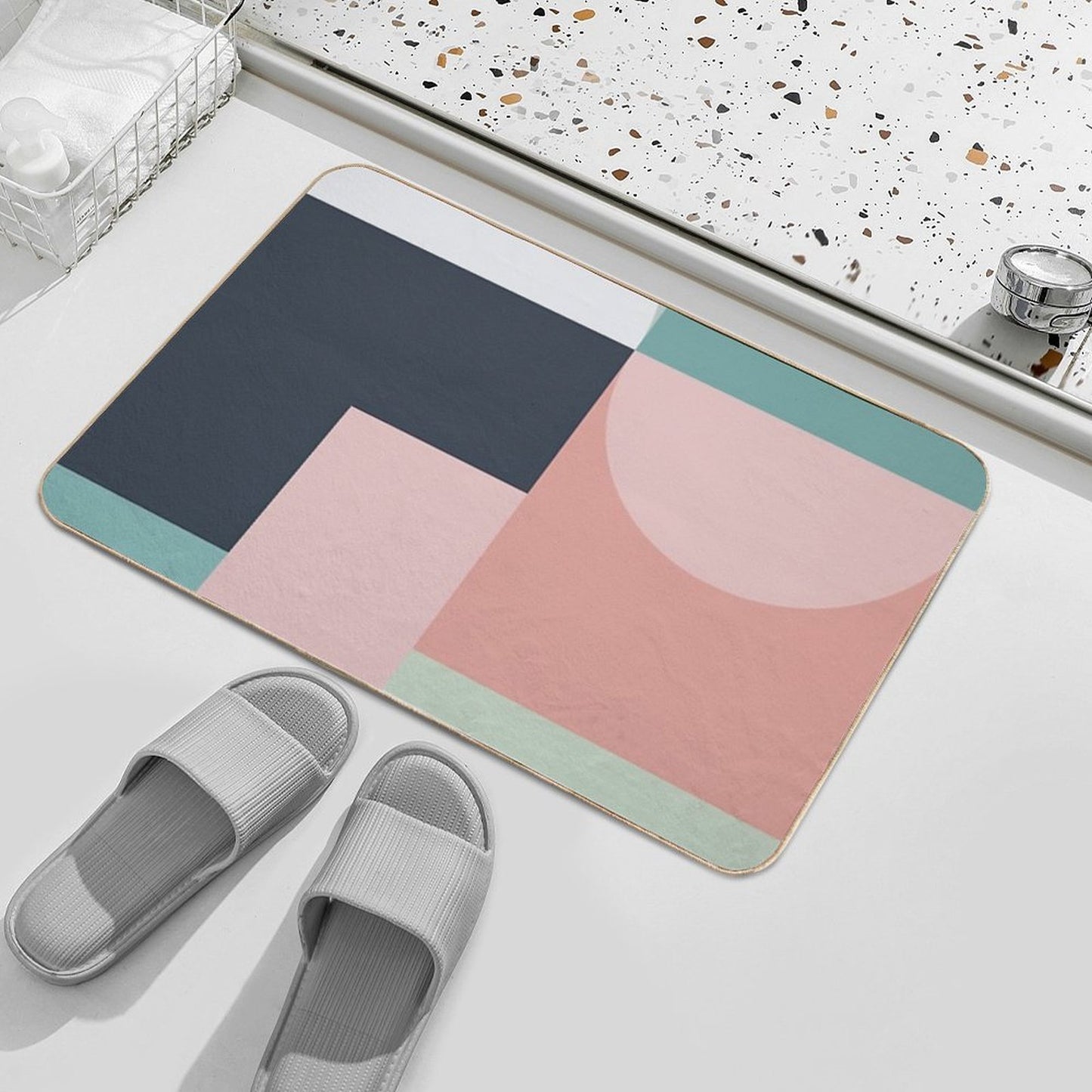 Abstract Geometric 06 Easy Maintenance Bath Mat