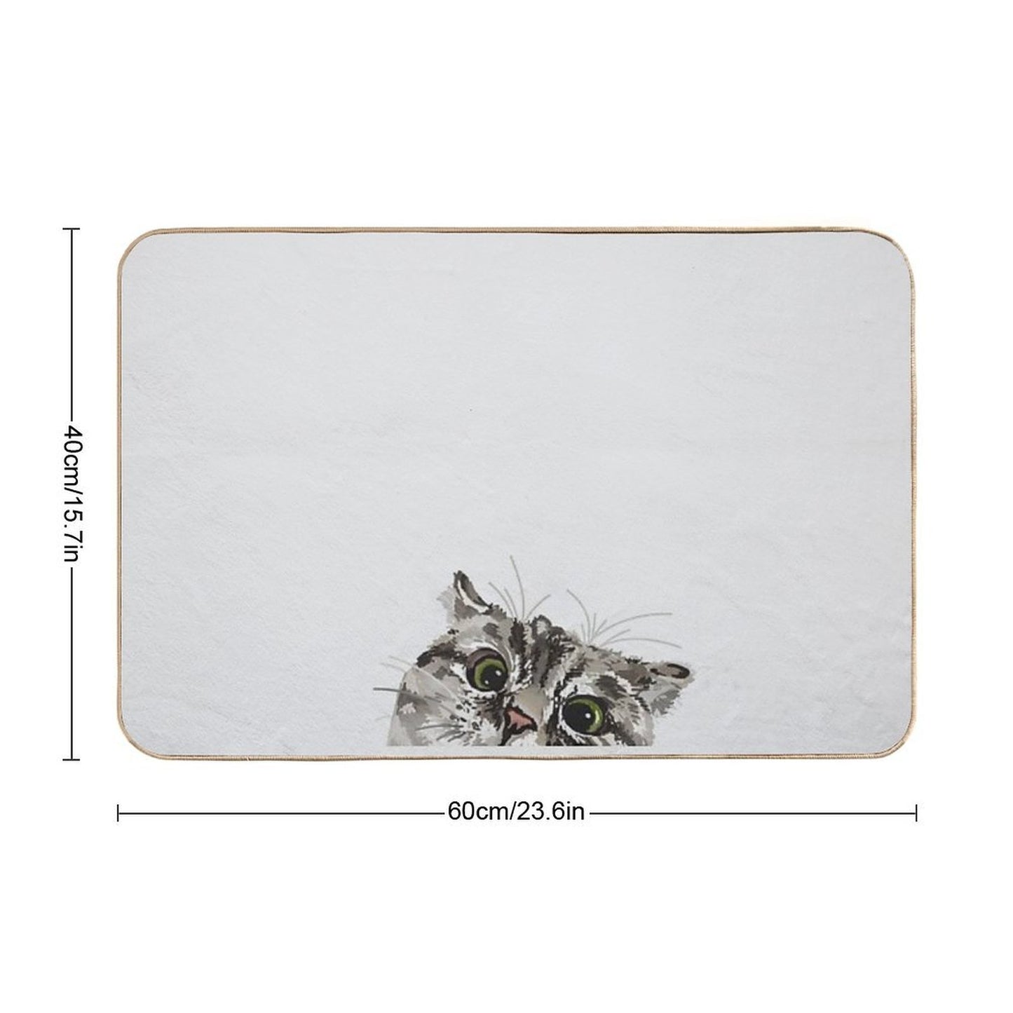 Peeking Tabby Slip-Resistant Bath Mat