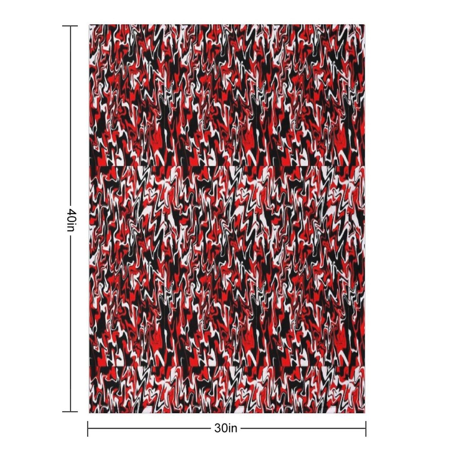 Red, Black, & White Love Durable Throw Blanket