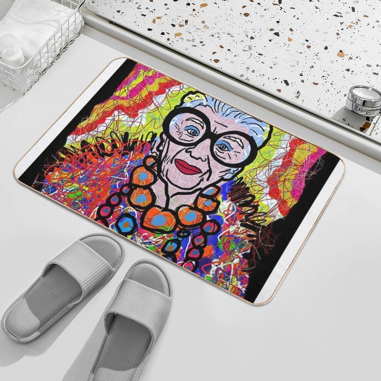 Iris Apfel Dirt-Trapping Bath Mat