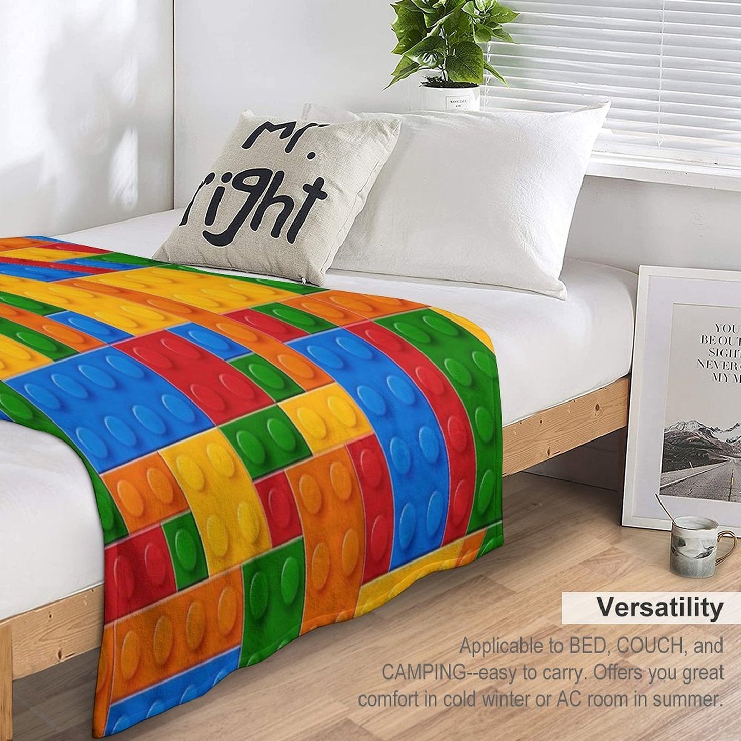 Plastic Building Blocks Toy Anti-pilling Throw Blanket