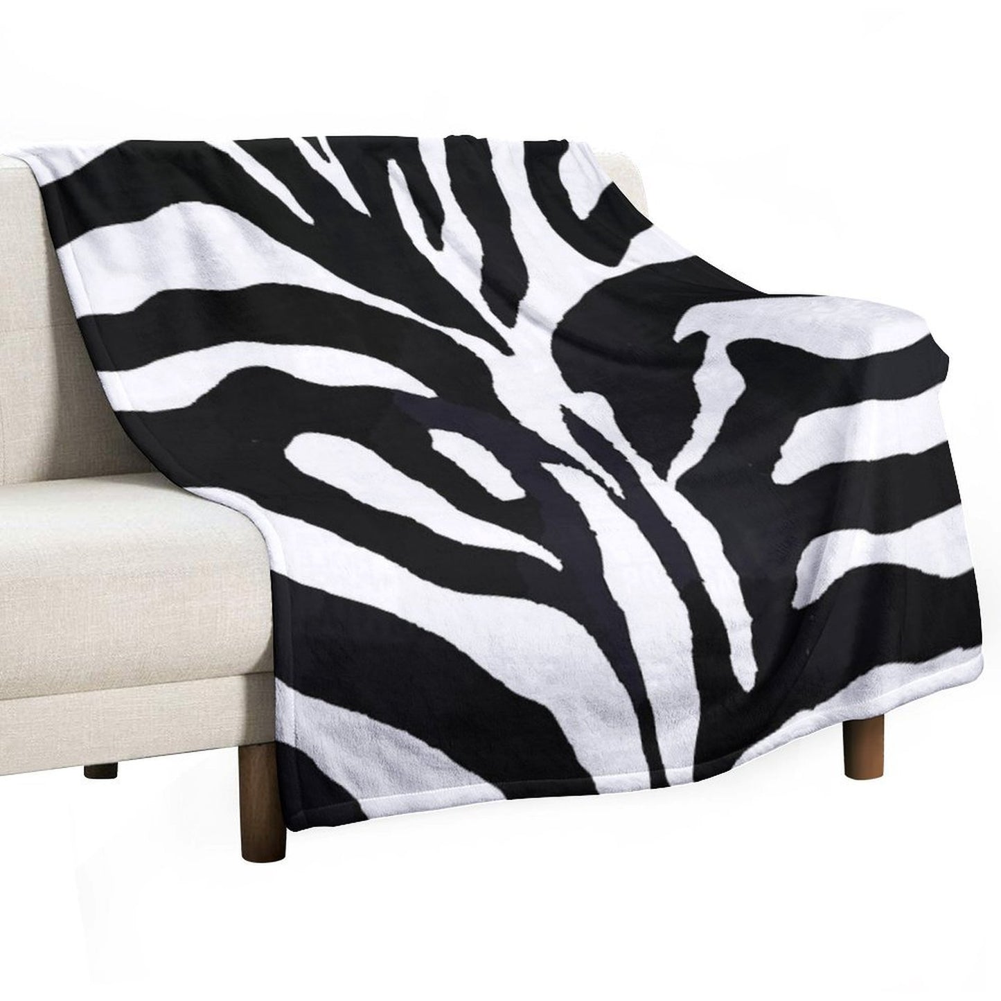 Zebra-pattern-design Travel-friendly Throw Blanket