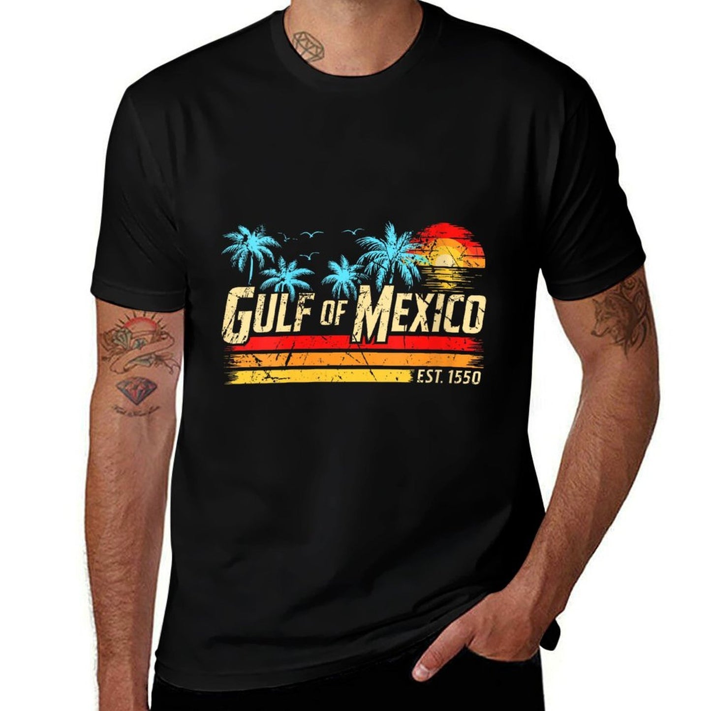 Womens Gulf of Mexico Forever Retro Vintage Beach Mens Women  Lightweight T-Shirt