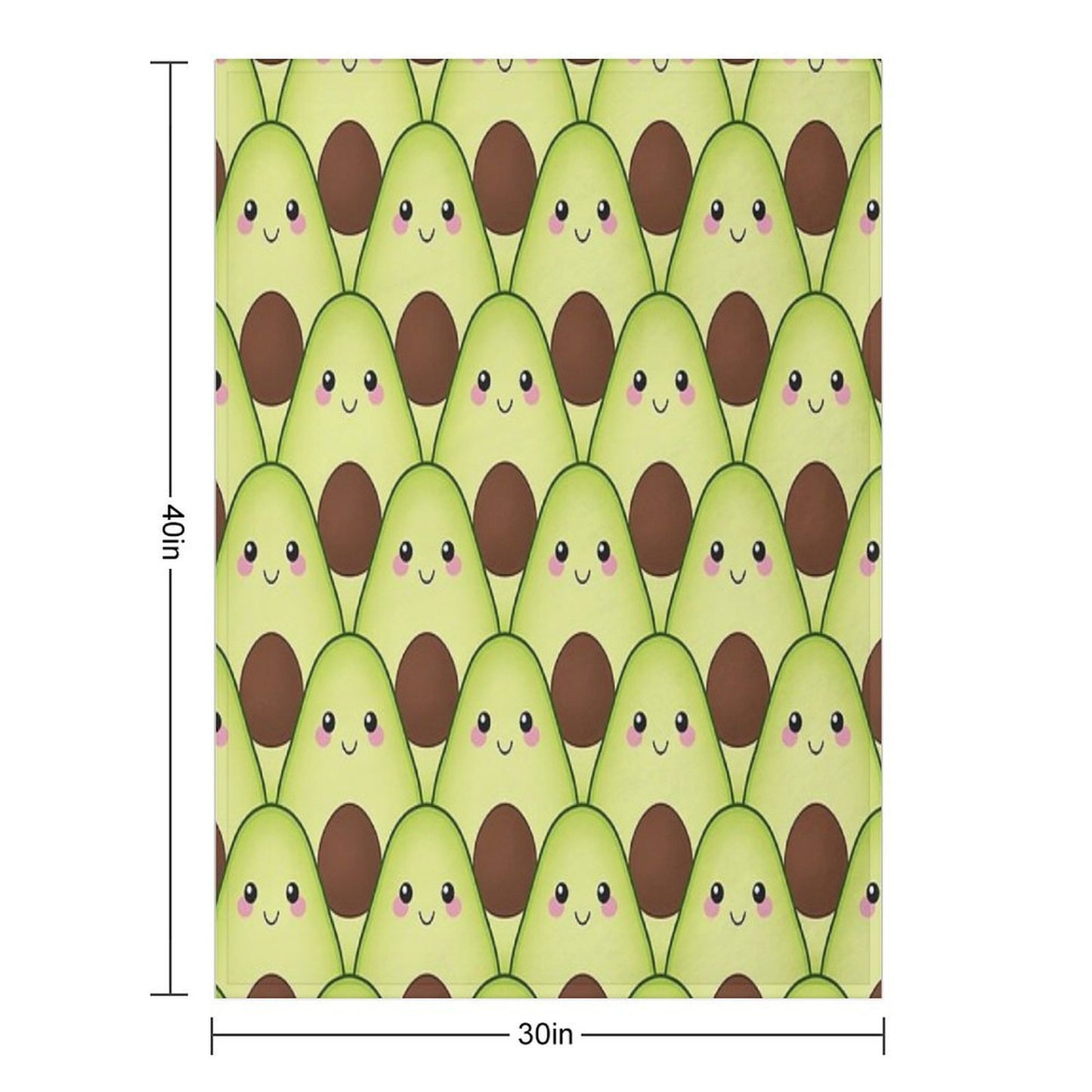 Cute Avocados Tile Plush Throw Blanket