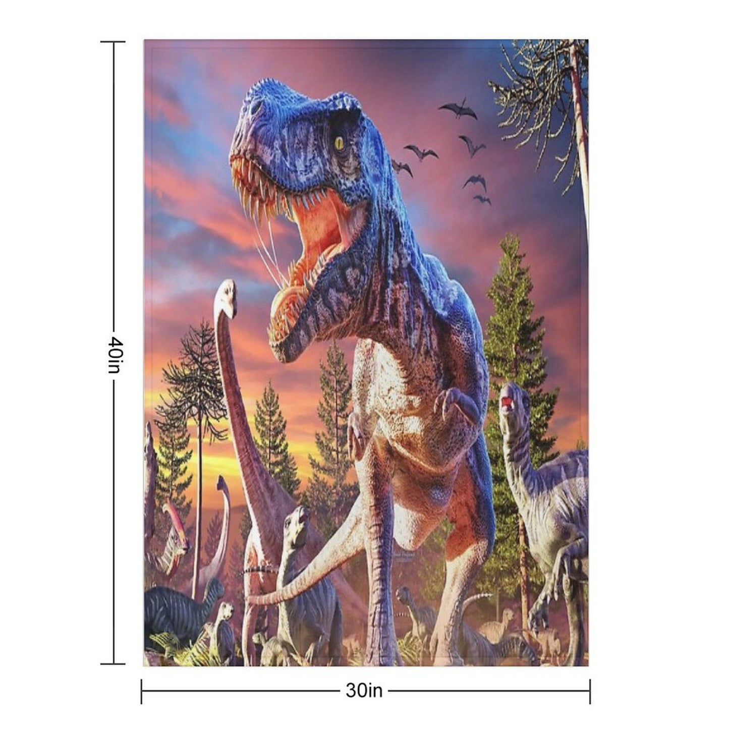 T-Rex_Attack Premium Throw Blanket