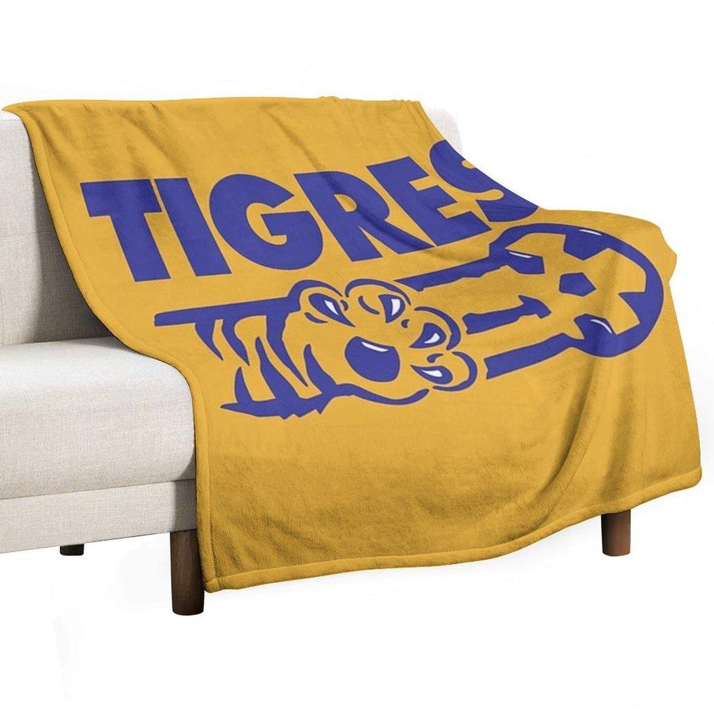 Vintage UANL Tigres Plush Throw Blanket
