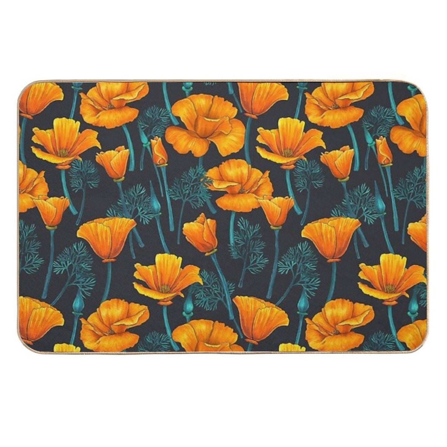 California Poppies 4 Rapid-Drying Bath Mat