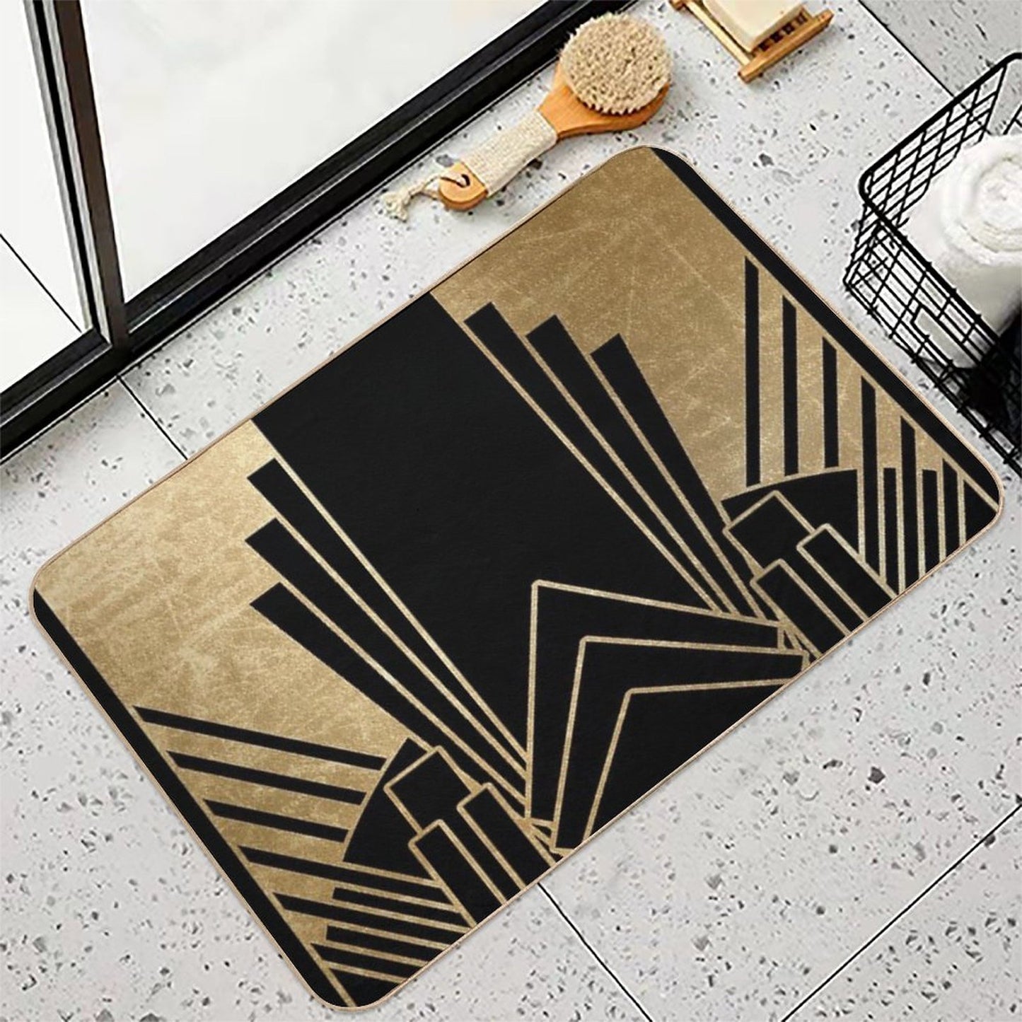 Art Deco Design Non-Slip Bath Mat