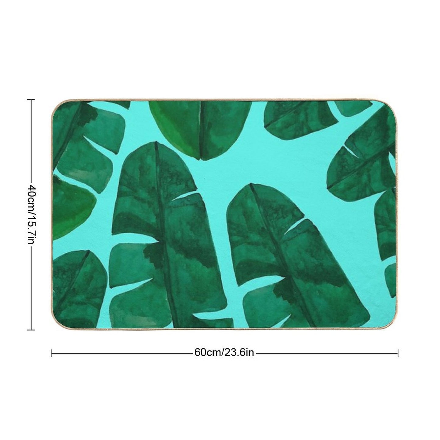 Big Monsteras in Blue Toxin-Free Bath Mat