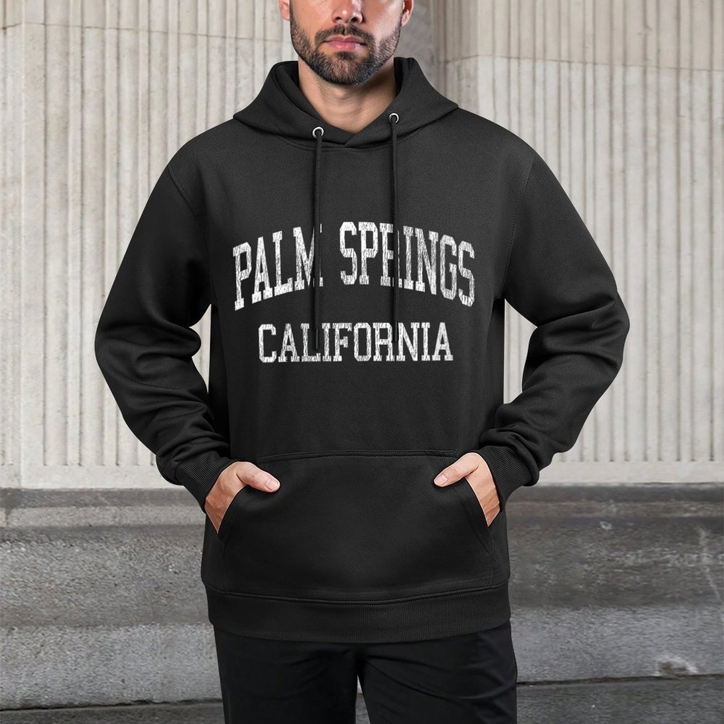 Womens Palm Springs California CA Vintage Athletic Sports Design Machine Washable Hoodie