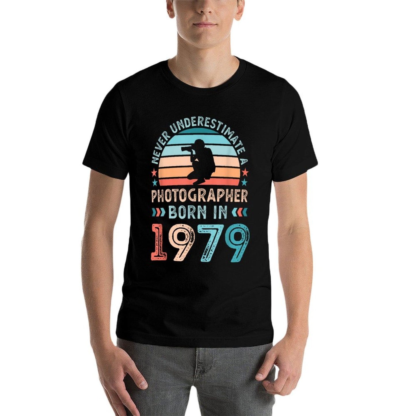 Photographer Born in 1979 50th Birthday Photography Gifts Easy-care T-Shirt