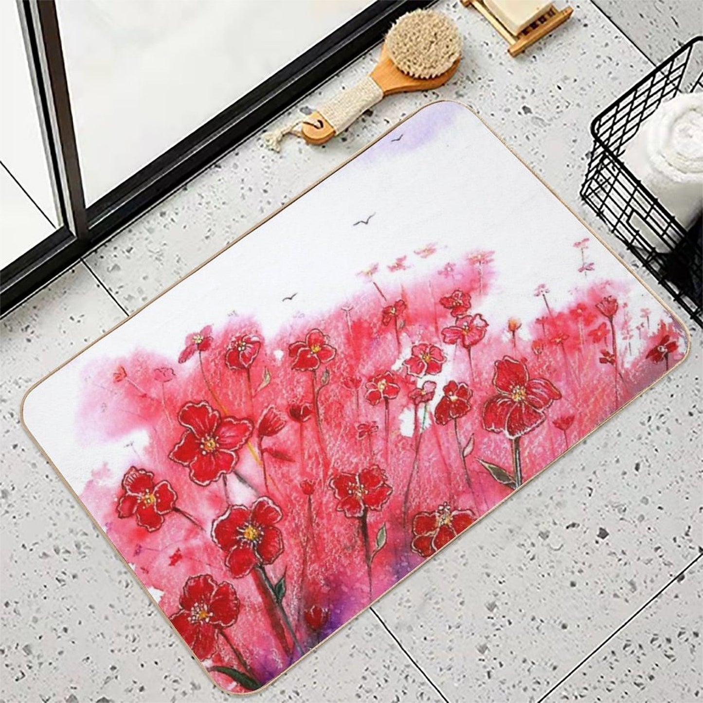 Dancing Poppies Long-Lasting Bath Mat