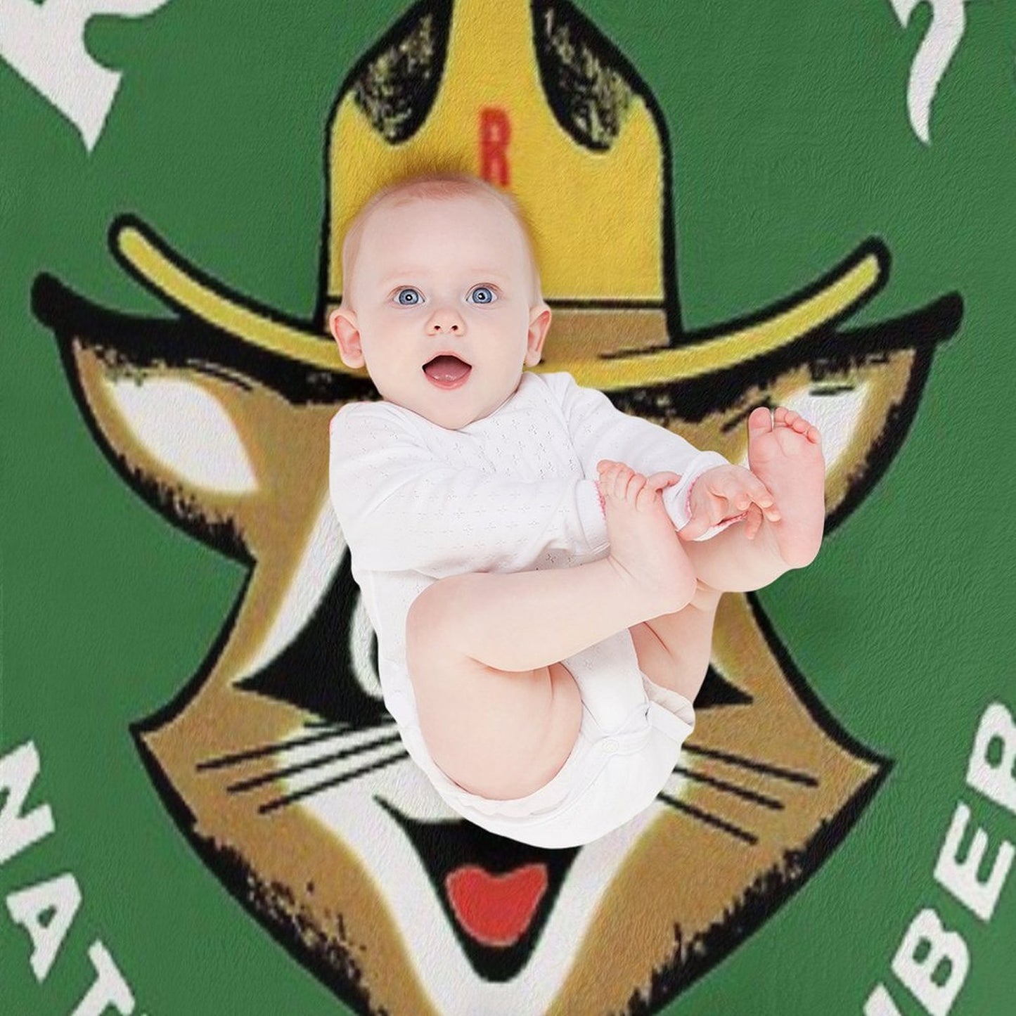 Ranger Rick's Nature Club Vintage Member Badge Plush Throw Blanket