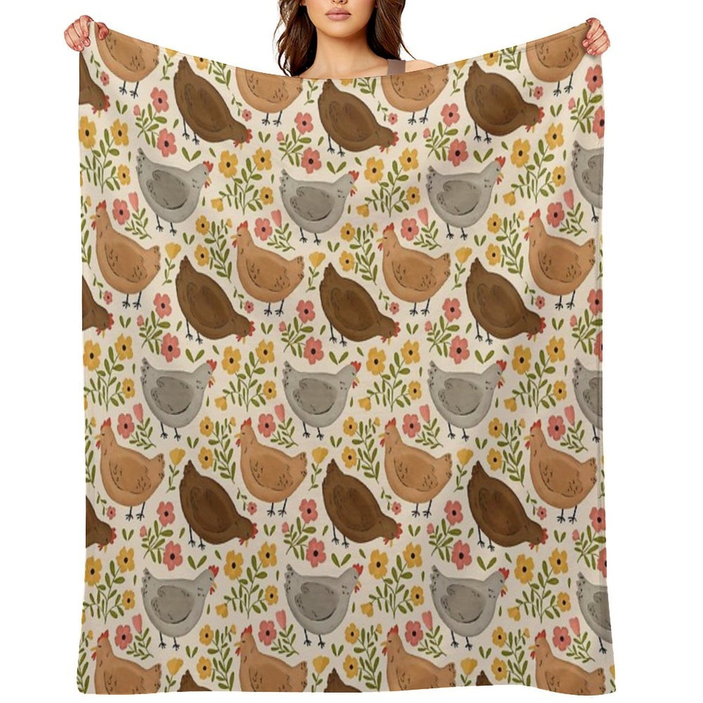 Springtime Chickens Eco-conscious Throw Blanket