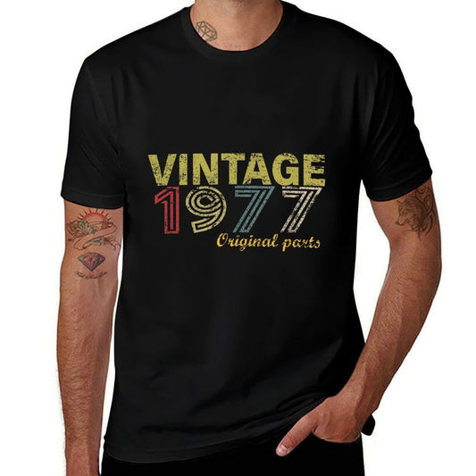 Vintage 1977 Cool 48 Year Old Bday Men Women 48th Birthday  High-quality Stitching T-Shirt