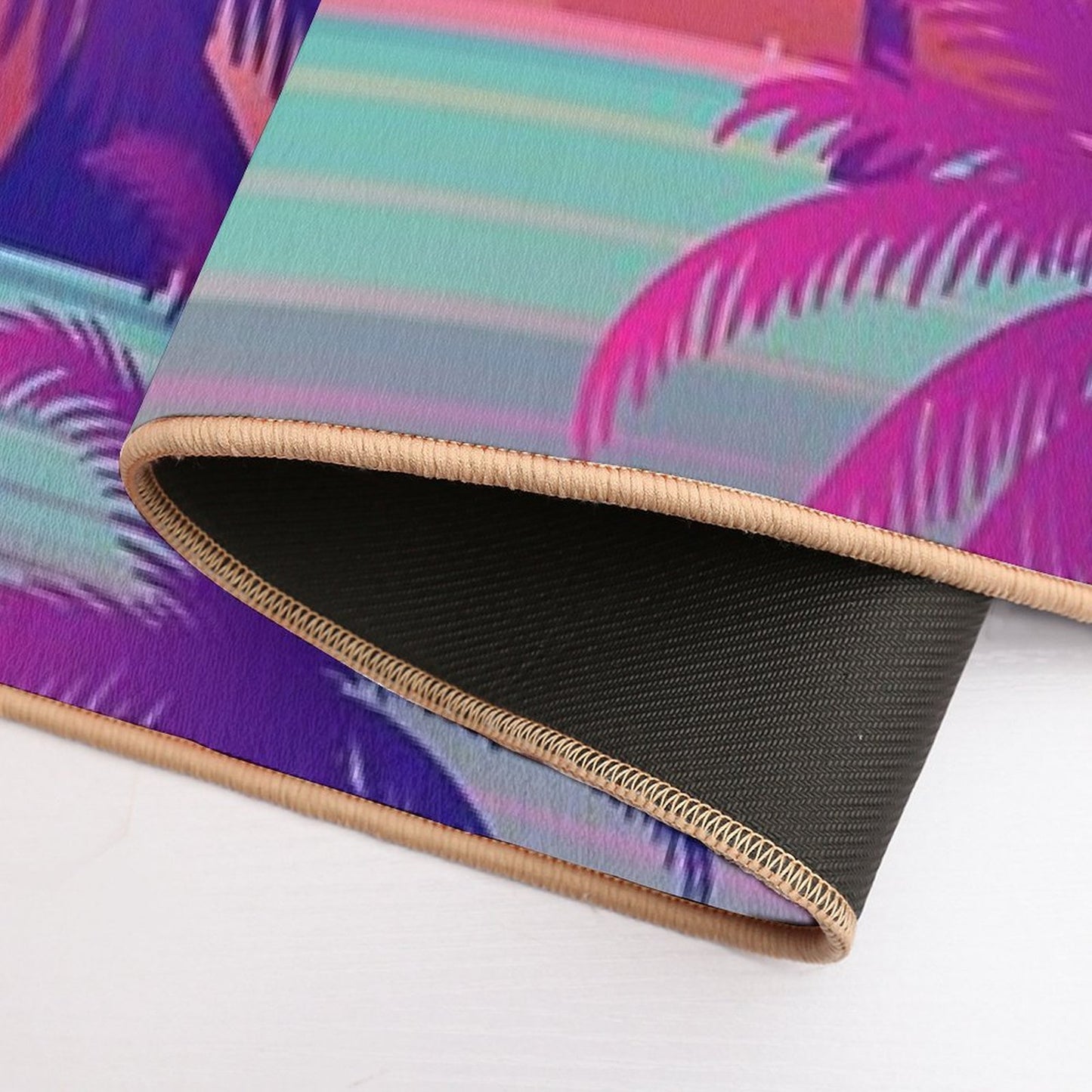 Sunset Palm Trees Vaporwave Aesthetic Slip-Resistant Bath Mat