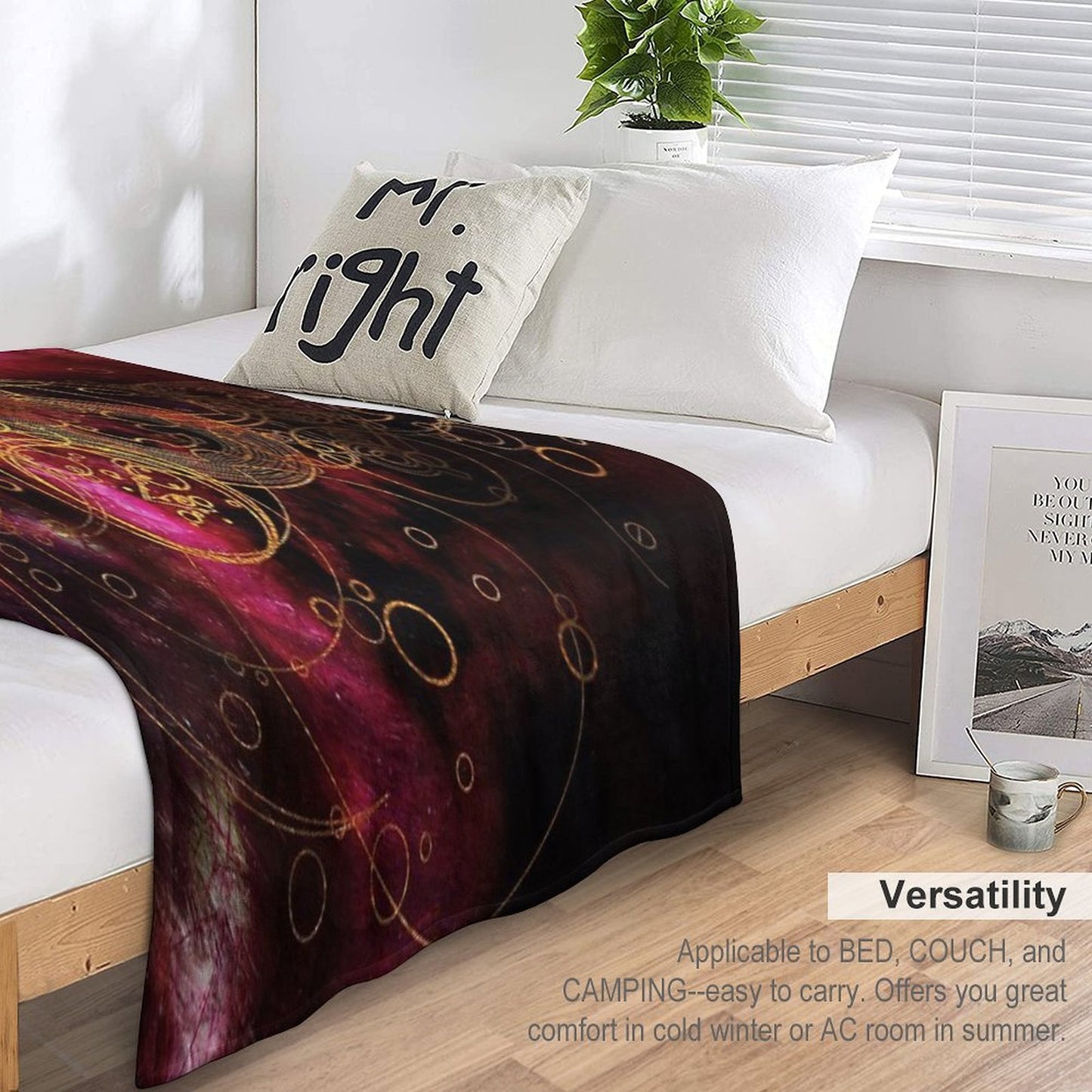 ClockWork Writing Red Compact Throw Blanket