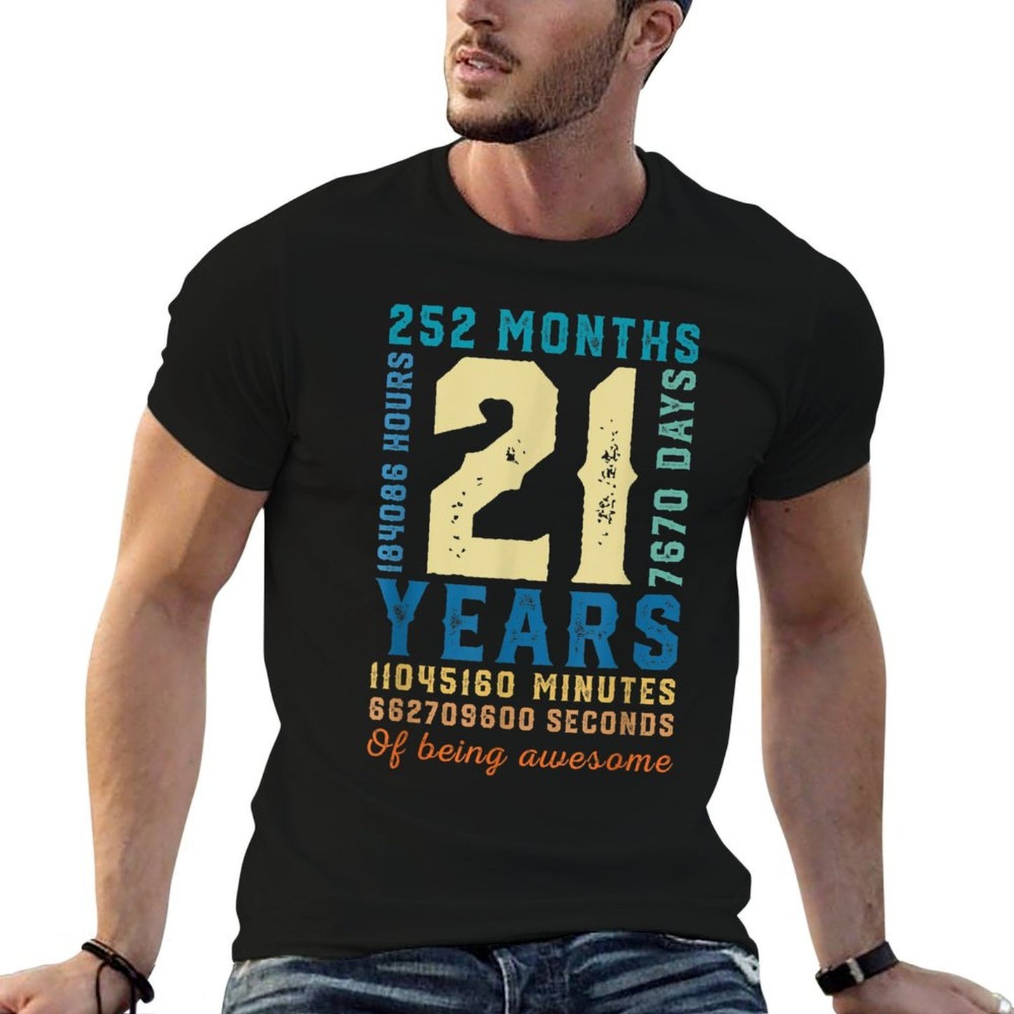 21 Years Of Being Awesome Vintage 21 Years Old 21st Birthday Eco-friendly Material T-Shirt