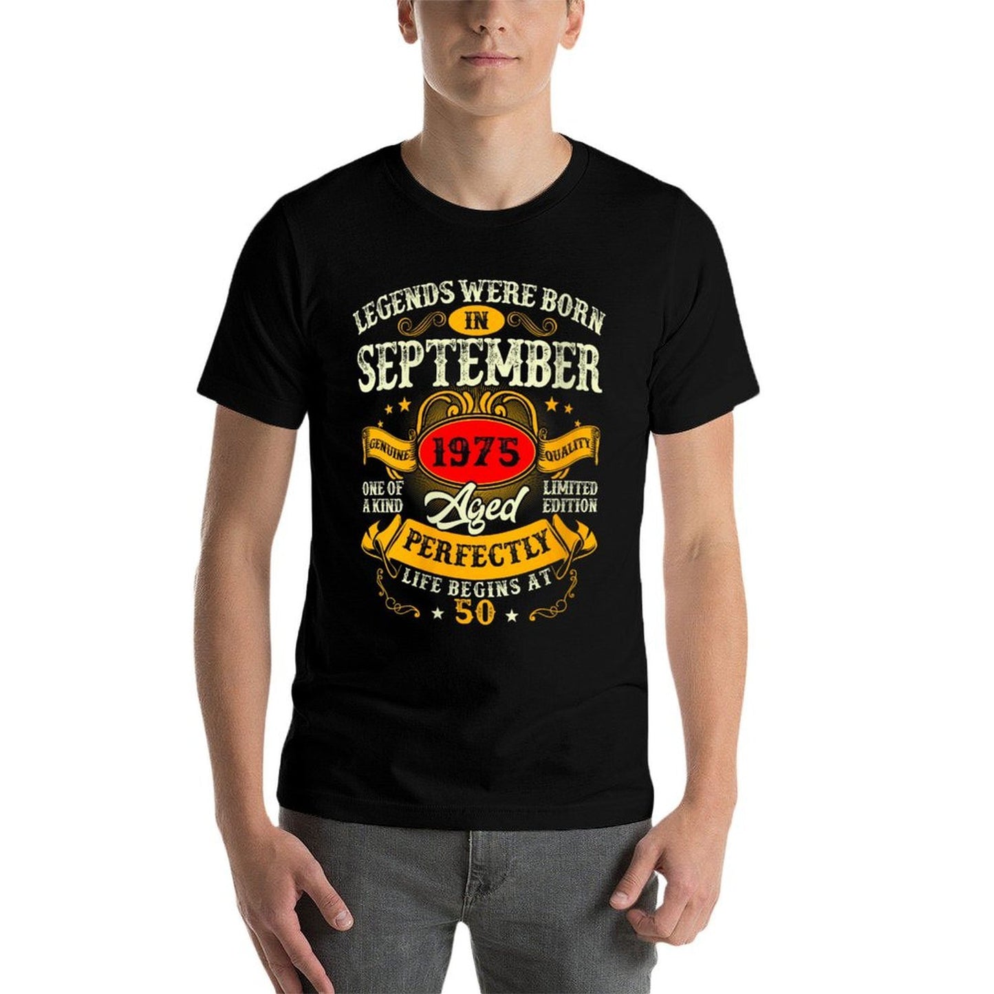 Womens Legend Were Born in September 1975 Vintage 50th Birthday Men Quick-drying T-Shirt