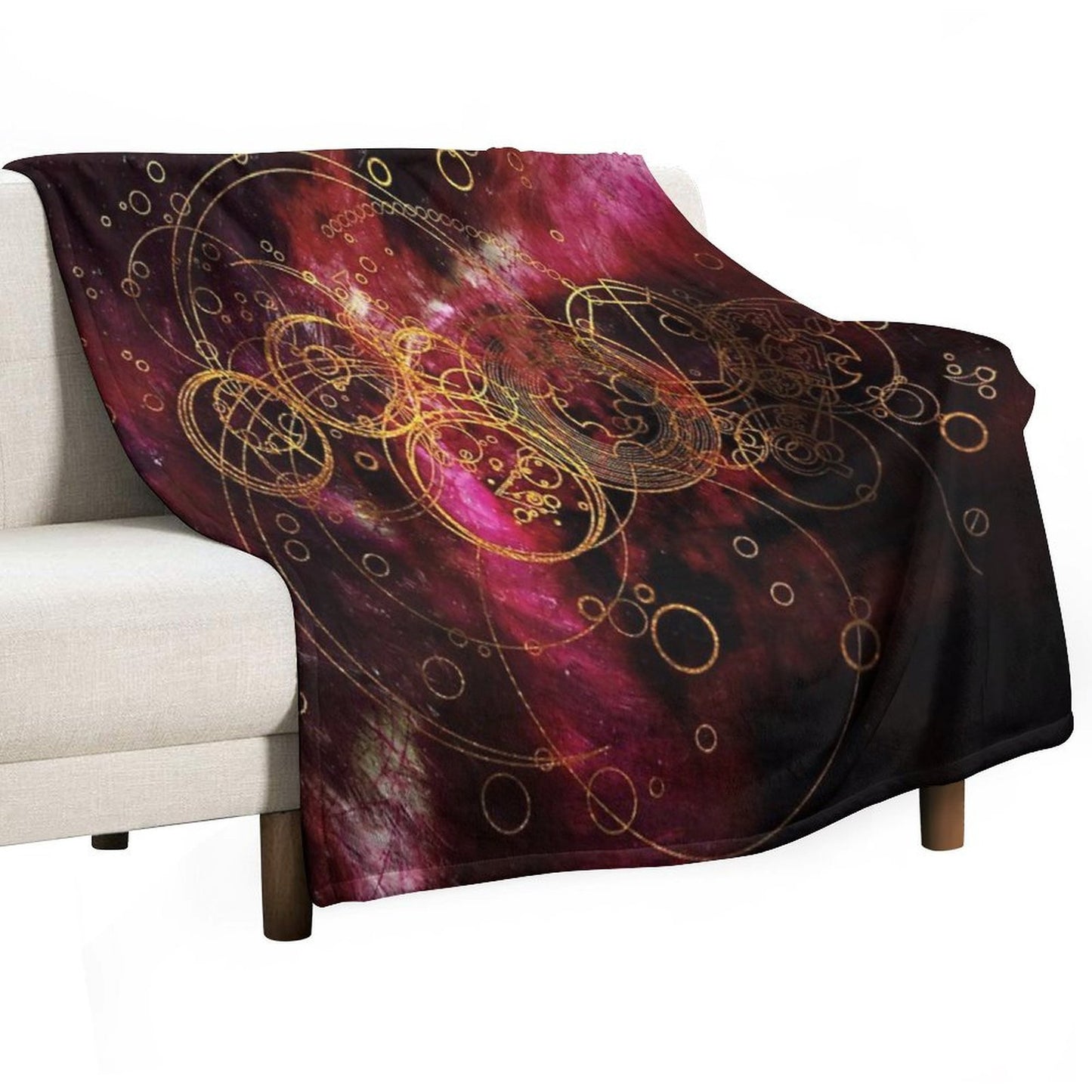 ClockWork Writing Red Compact Throw Blanket