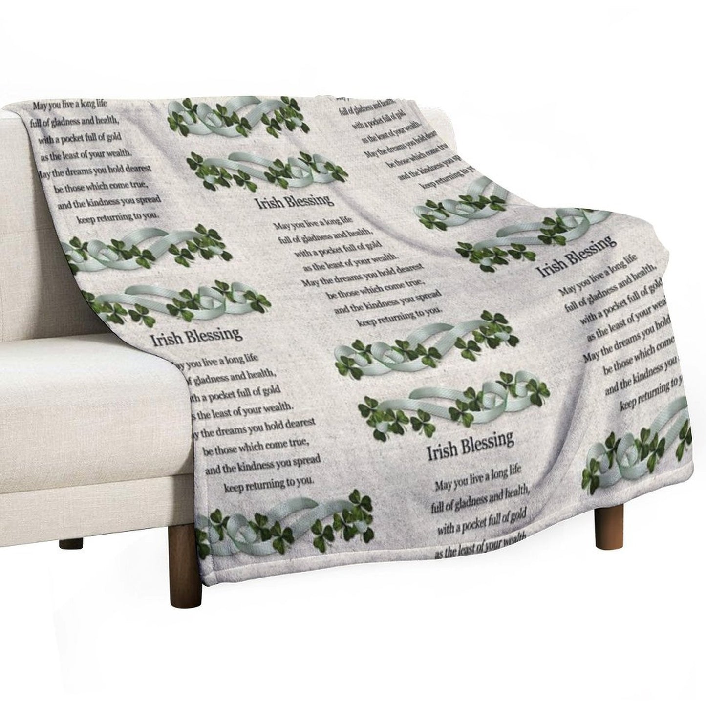 Irish Blessing Art Shrink-resistant Throw Blanket