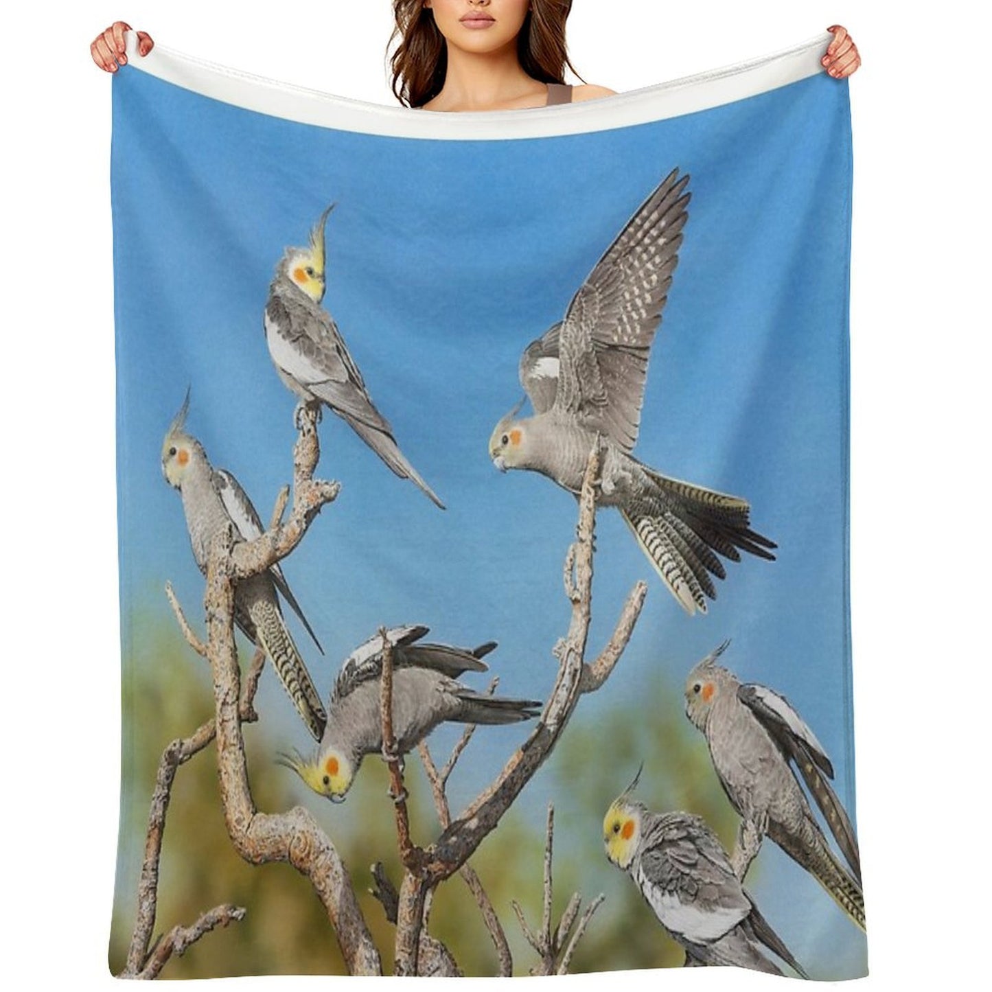 Rise And Shine (Cockatiels) Shrink-resistant Throw Blanket