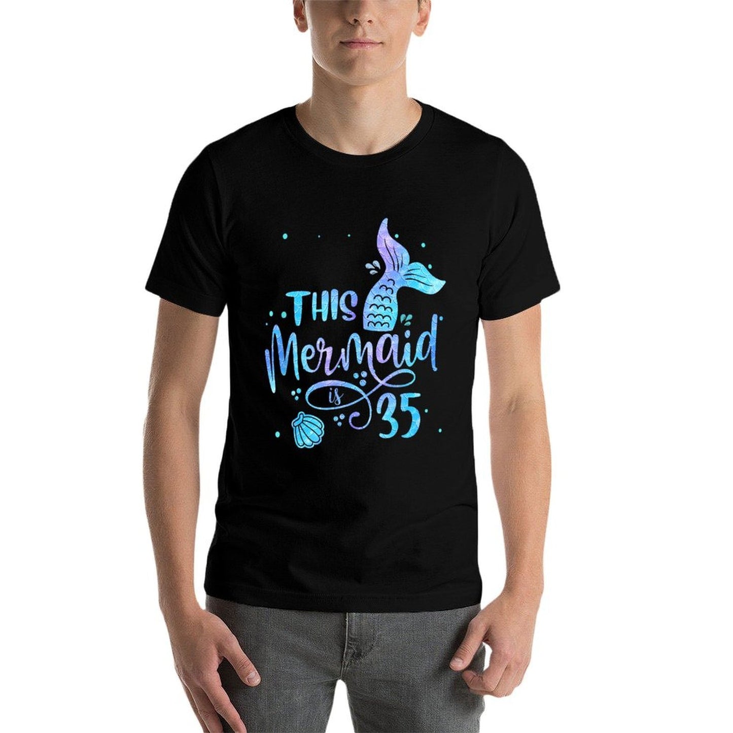 This Mermaid Is 35 Years Old 35th Birthday Mermaid Girl Graphic-printed T-Shirt