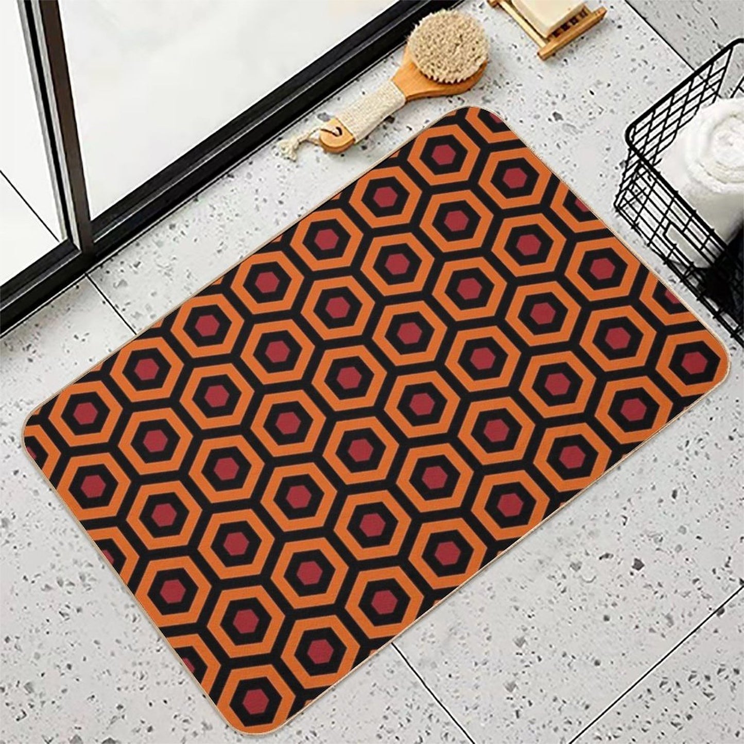 Overlook Hotel Carpet Honeycomb Variation High-Traffic Bath Mat