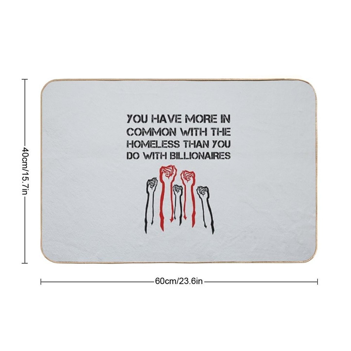 Communist Socialist Left Class Solidarity Anti Billionaire Eco-Friendly Bath Mat