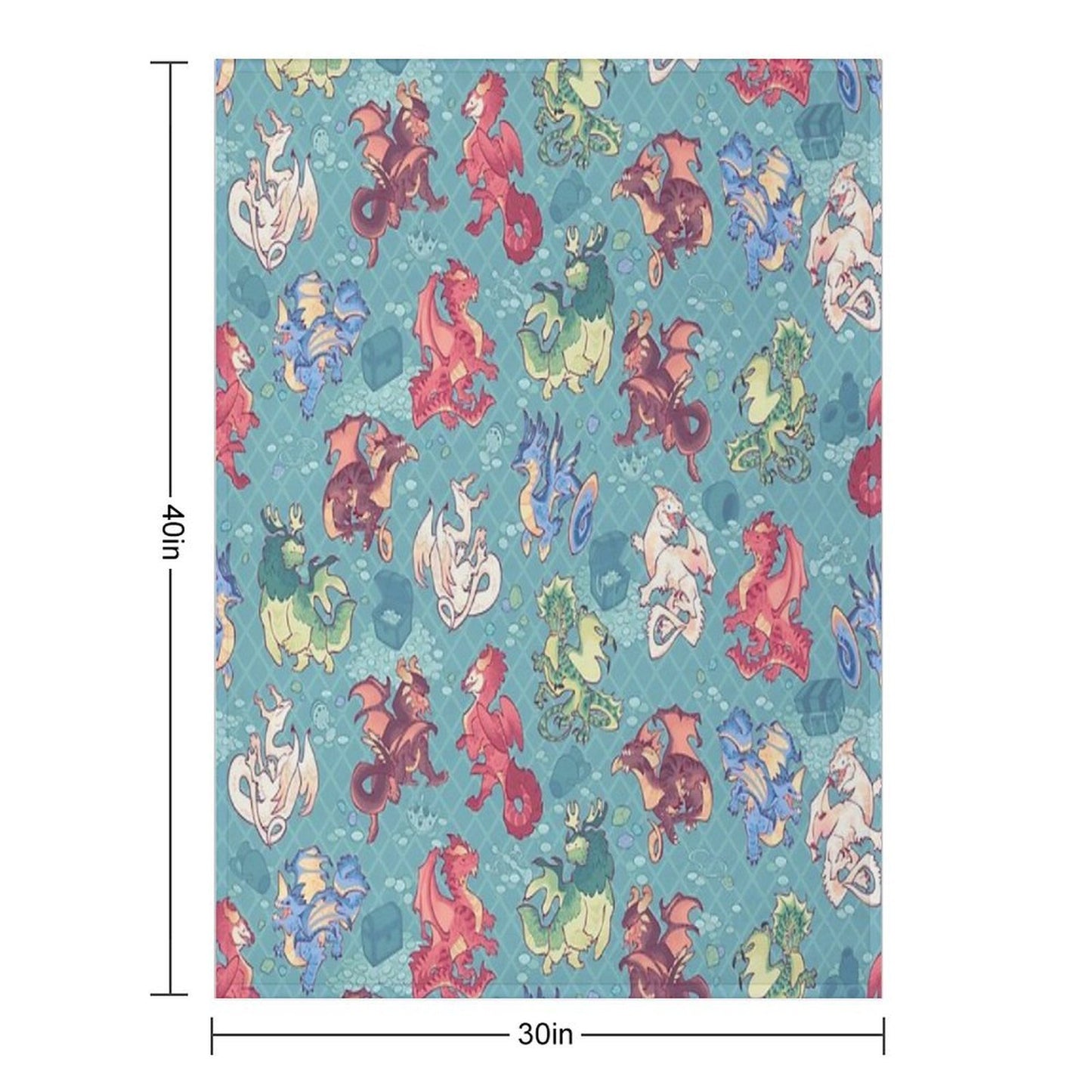 Chromatic Dragons in Teal Durable Throw Blanket