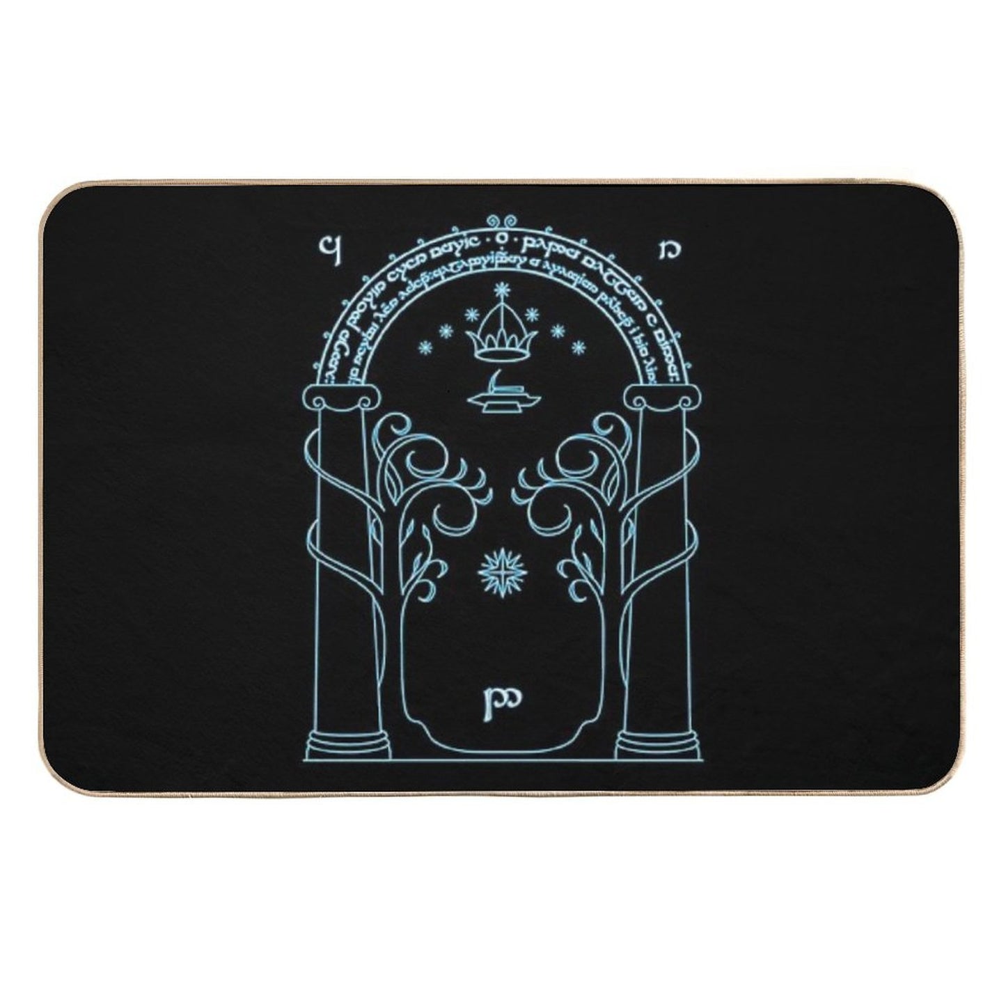 Gate to Moria - Light Blue Repositionable Bath Mat