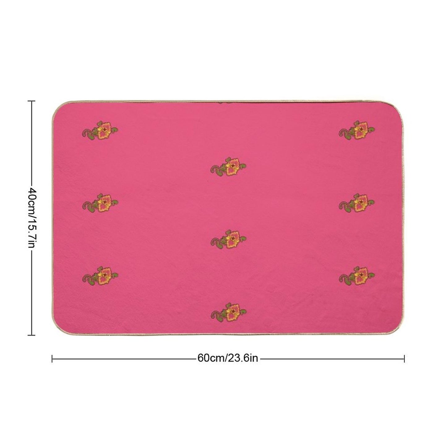 Floral Chest Flower Tattoo Easy Maintenance Bath Mat