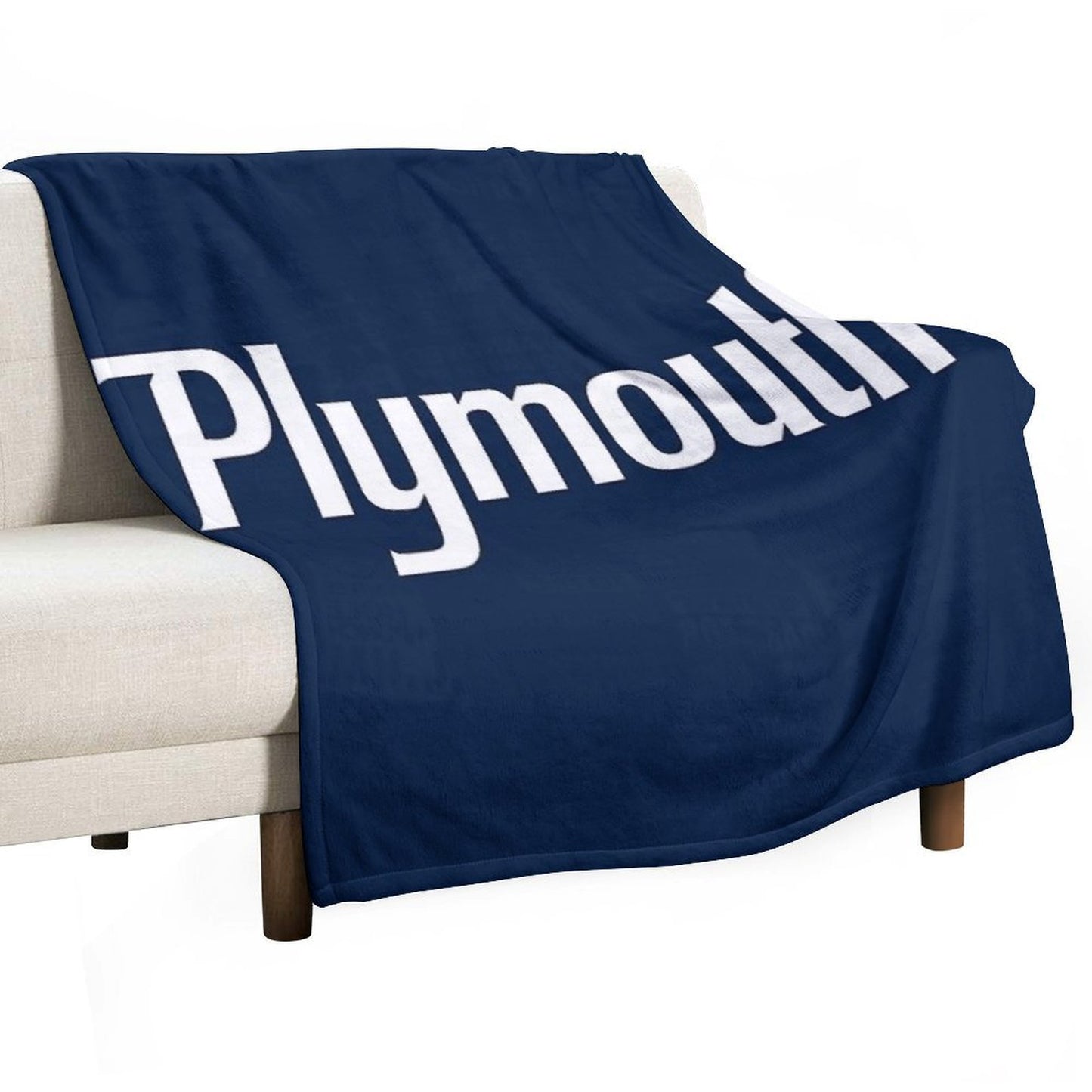 Plymouth - White Plush Throw Blanket
