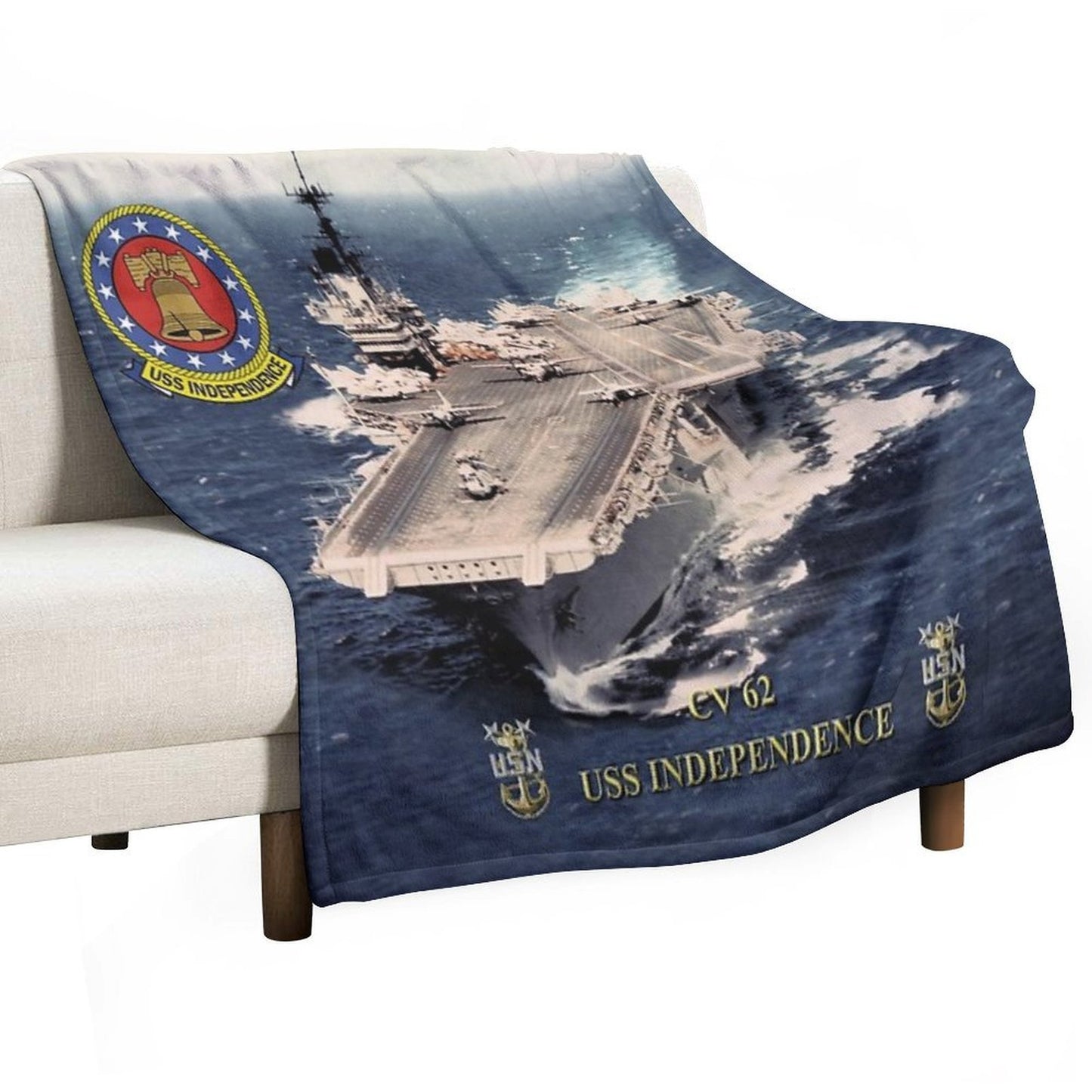 CV-62 USS Independence Sustainable Throw Blanket