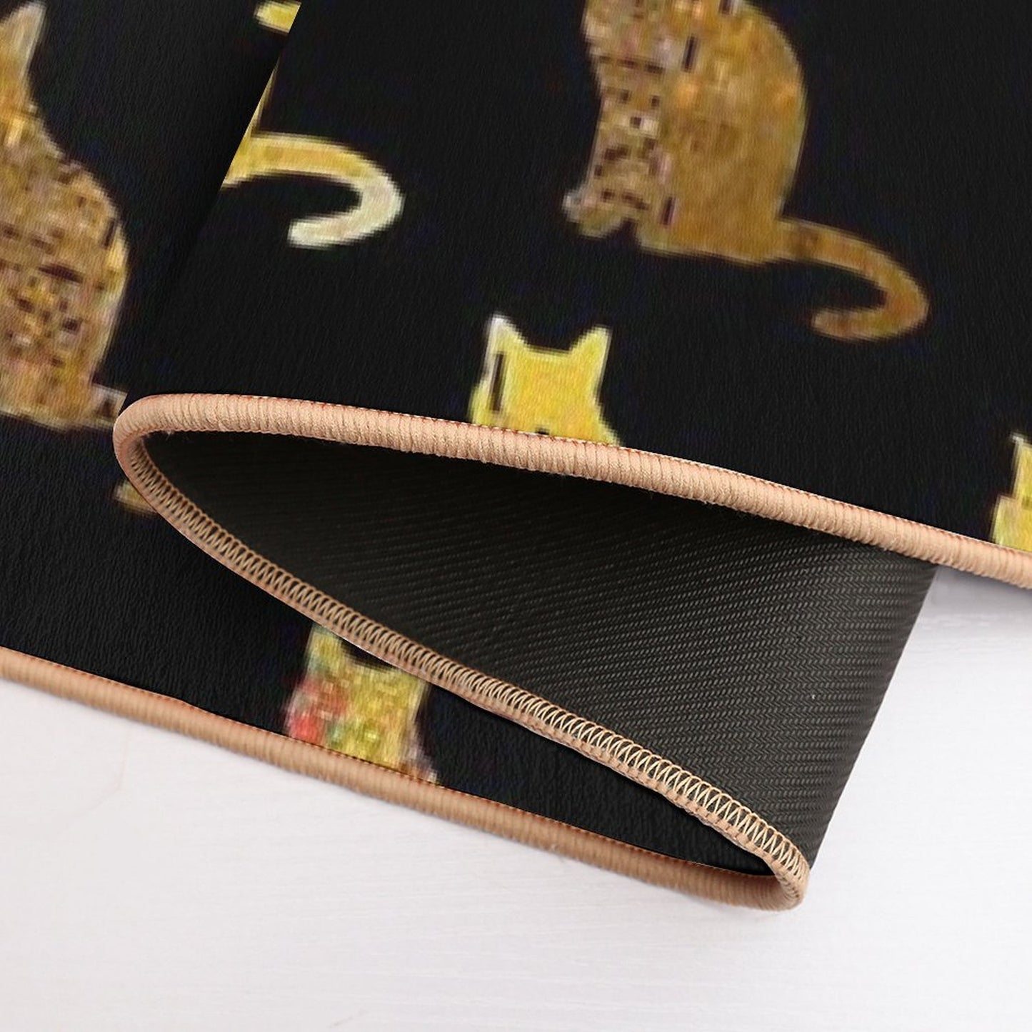 Klimt Cats in Gold And Black Dirt-Trapping Bath Mat