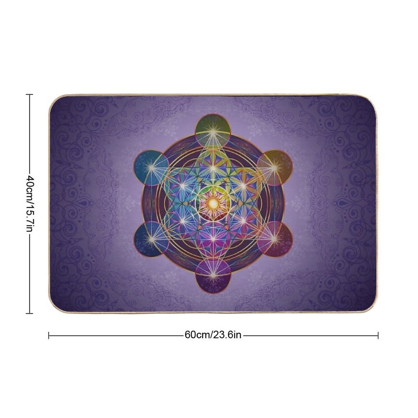 Metatron's Cube Merkabah Rapid-Drying Bath Mat