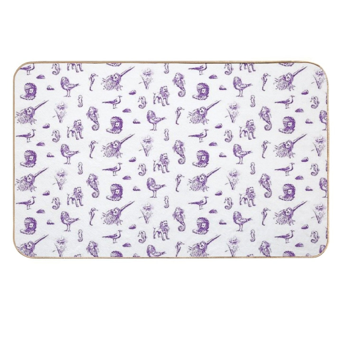 Rent-Free Blackbeard Sketches - Purple Pet-Safe Bath Mat