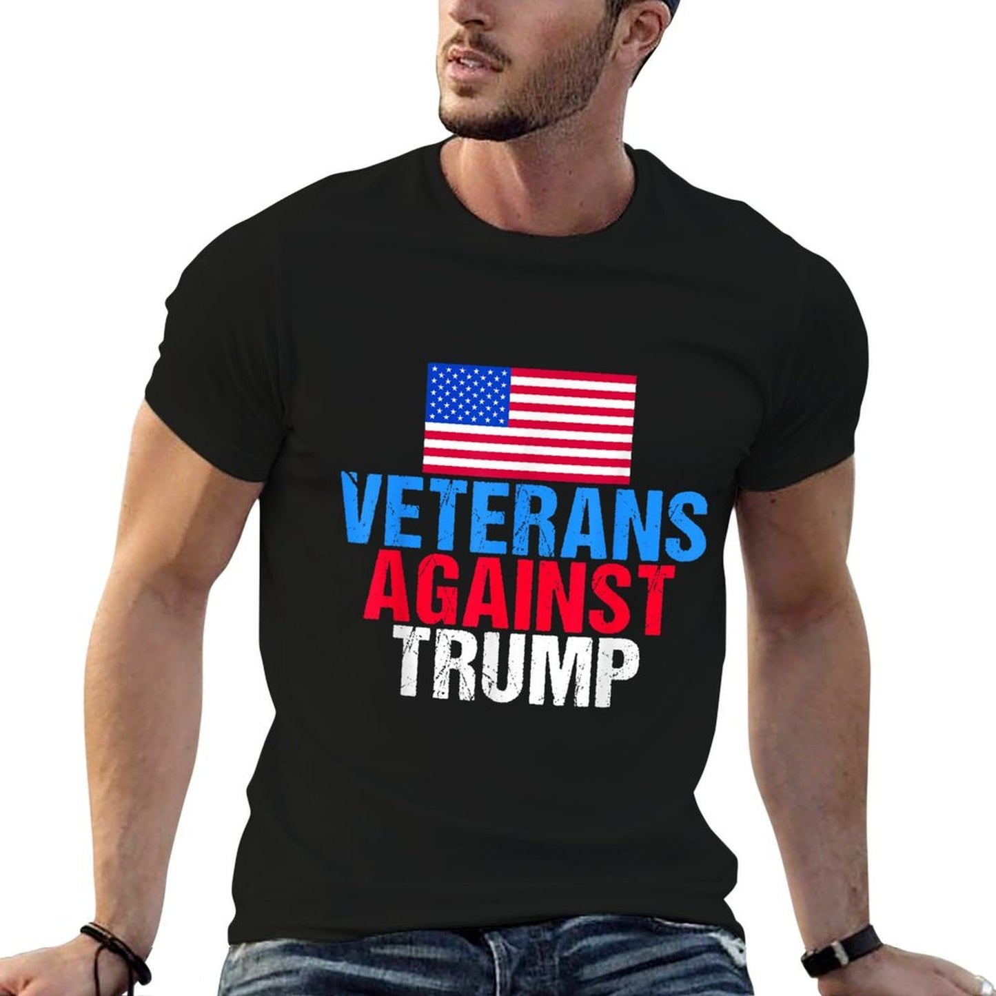 Veterans Against Trump American Vintage Patriot Saying High-quality Stitching T-Shirt